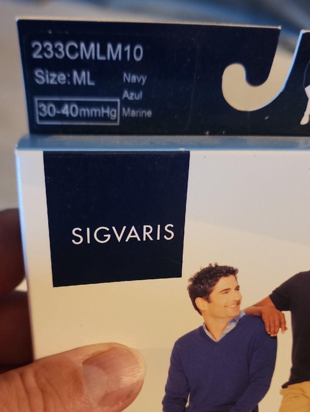 SIGVARIS Men’s Navy Graduated Compression Knee-High Socks - Picture 3 of 3